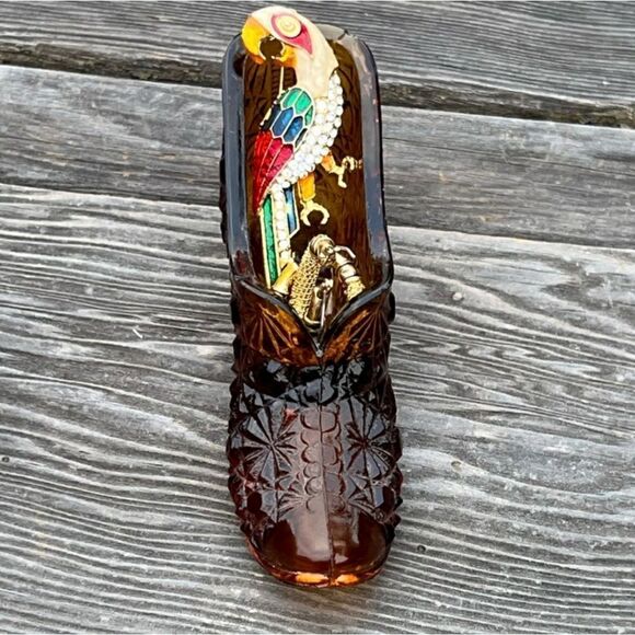 Vintage Amber Victorian Shoe Boot - Picture 3 of 12